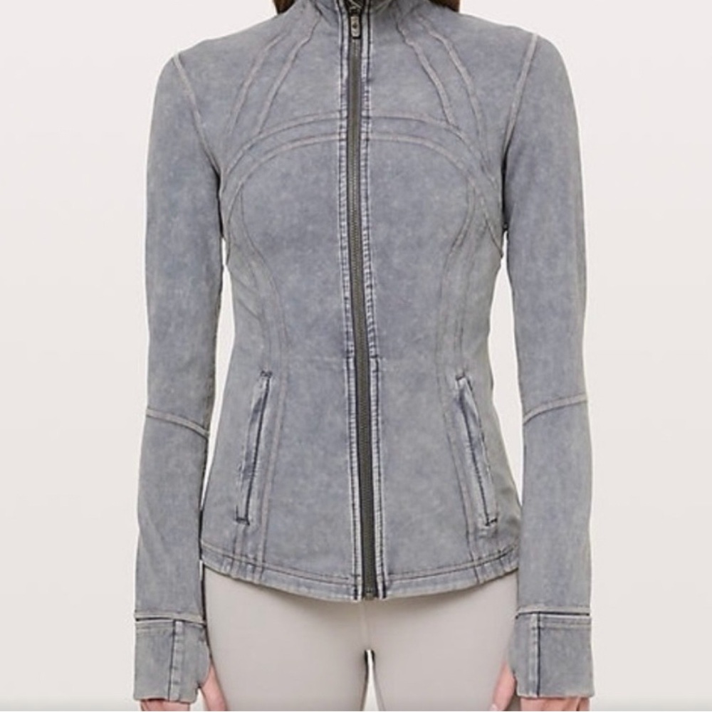 lululemon athletica Fitted Grey Zip-Front Bomber Jacket